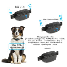 Load image into Gallery viewer, No Shock Rechargeable Water Resistant LED Bark Control Collar, Sound &amp; Vibration Only, For 7-120lb Dogs, Neck Size 7in to 25in
