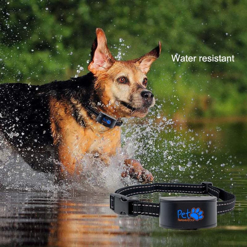 No Shock Humane Rechargeable Water Resistant  Bark Control Collar, Sound & Vibration Only, For 6-120lb dogs, Neck size 6in to 27in